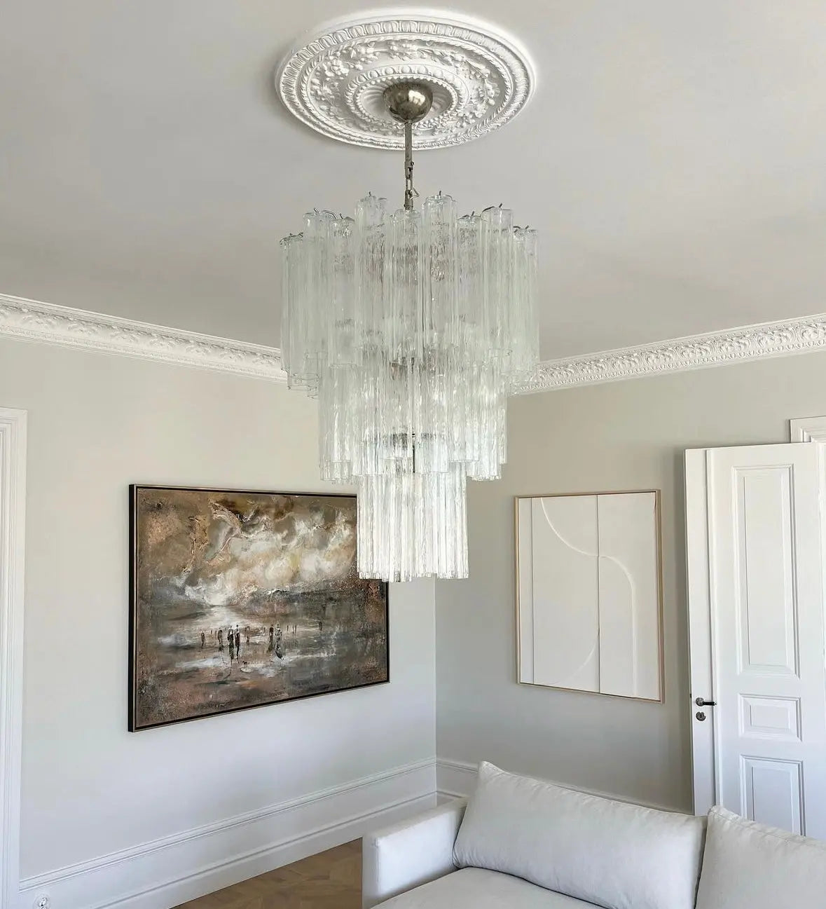 Murano Lysekrone 48 Glassrør Murano Studio