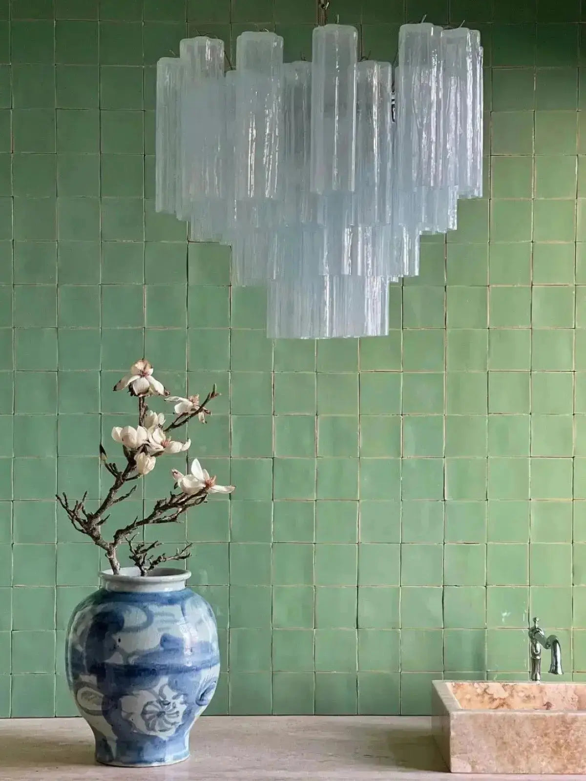 Murano Lysekrone 36 Glassrør Murano Studio