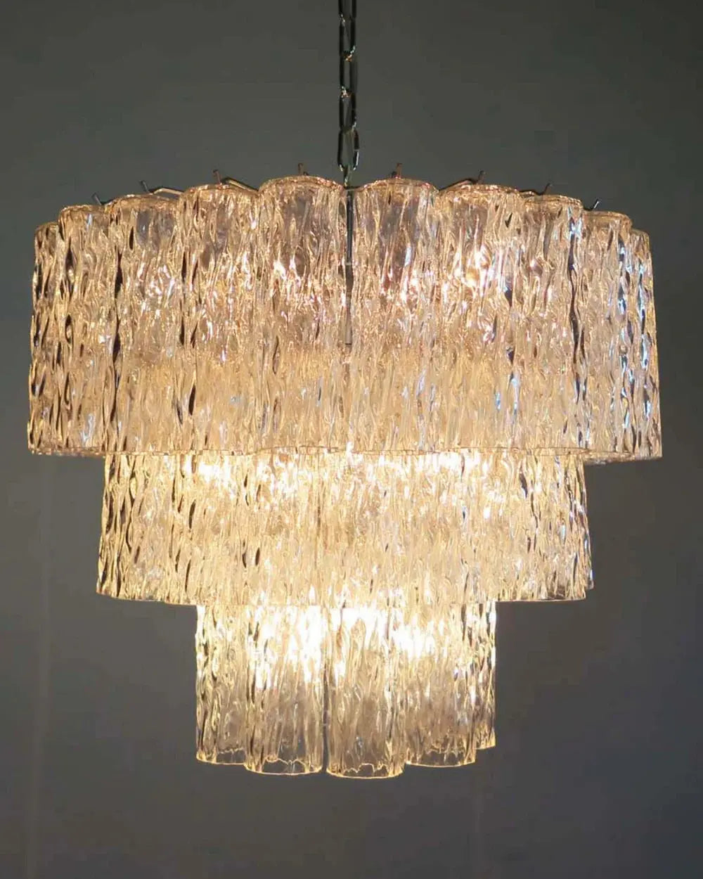 Murano Lysekrone Ice 52 Glassrør Murano Studio